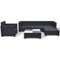 vidaXL Set muebles de jardín y cojines 6 piezas ratán sintético negro