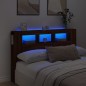 vidaXL Cabecero LED madera ingeniería marrón roble 160x18,5x103,5 cm