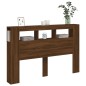 vidaXL Cabecero LED madera ingeniería marrón roble 160x18,5x103,5 cm