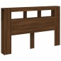 vidaXL Cabecero LED madera ingeniería marrón roble 160x18,5x103,5 cm
