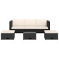 vidaXL Set de muebles de jardín 4 pzas y cojines ratán sintético negro vidaXL Set de muebles de jardín 4 pzas y cojines ratán sintético negro