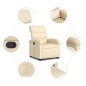 vidaXL Sillón reclinable elevable de tela color crema vidaXL Sillón reclinable elevable de tela color crema