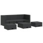 vidaXL Set de muebles de jardín 4 pzas y cojines ratán sintético negro vidaXL Set de muebles de jardín 4 pzas y cojines ratán sintético negro