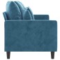 vidaXL Sofá de 3 plazas terciopelo azul 180 cm vidaXL Sofá de 3 plazas terciopelo azul 180 cm