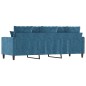 vidaXL Sofá de 3 plazas terciopelo azul 180 cm vidaXL Sofá de 3 plazas terciopelo azul 180 cm