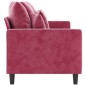 vidaXL Sofá de 3 plazas de terciopelo rojo tinto 180 cm vidaXL Sofá de 3 plazas de terciopelo rojo tinto 180 cm