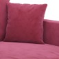 vidaXL Sofá de 3 plazas de terciopelo rojo tinto 180 cm vidaXL Sofá de 3 plazas de terciopelo rojo tinto 180 cm