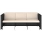 vidaXL Set de muebles de jardín 4 pzas y cojines ratán sintético negro vidaXL Set de muebles de jardín 4 pzas y cojines ratán sintético negro