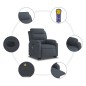 vidaXL Sillón de masaje reclinable elevable terciopelo gris oscuro vidaXL Sillón de masaje reclinable elevable terciopelo gris oscuro