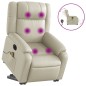vidaXL Sillón de masaje elevable eléctrico cuero sintético crema vidaXL Sillón de masaje elevable eléctrico cuero sintético crema