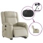 vidaXL Sillón de masaje elevable eléctrico cuero sintético crema vidaXL Sillón de masaje elevable eléctrico cuero sintético crema
