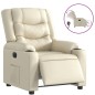 vidaXL Sillón reclinable eléctrico de cuero sintético crema vidaXL Sillón reclinable eléctrico de cuero sintético crema