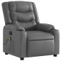 vidaXL Sillón de masaje reclinable eléctrico cuero sintético gris vidaXL Sillón de masaje reclinable eléctrico cuero sintético gris