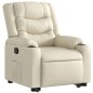 vidaXL Sillón reclinable elevable cuero artificial color crema vidaXL Sillón reclinable elevable cuero artificial color crema