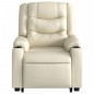 vidaXL Sillón reclinable elevable cuero artificial color crema vidaXL Sillón reclinable elevable cuero artificial color crema