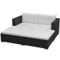 vidaXL Set de muebles de jardín 3 piezas y cojines ratán sintético negro vidaXL Set de muebles de jardín 3 piezas y cojines ratán sintético negro
