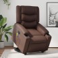 vidaXL Sillón de masaje elevable eléctrico cuero sintético marrón vidaXL Sillón de masaje elevable eléctrico cuero sintético marrón