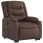 vidaXL Sillón de masaje elevable eléctrico cuero sintético marrón vidaXL Sillón de masaje elevable eléctrico cuero sintético marrón