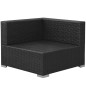 vidaXL Set de muebles de jardín 3 piezas y cojines ratán sintético negro vidaXL Set de muebles de jardín 3 piezas y cojines ratán sintético negro