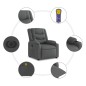 vidaXL Sillón reclinable de masaje eléctrico tela gris oscuro vidaXL Sillón reclinable de masaje eléctrico tela gris oscuro