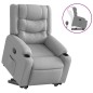 vidaXL Sillón reclinable elevable de tela gris claro vidaXL Sillón reclinable elevable de tela gris claro