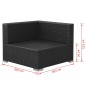 vidaXL Set de muebles de jardín 3 piezas y cojines ratán sintético negro vidaXL Set de muebles de jardín 3 piezas y cojines ratán sintético negro