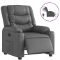 vidaXL Sillón reclinable eléctrico de cuero sintético gris vidaXL Sillón reclinable eléctrico de cuero sintético gris