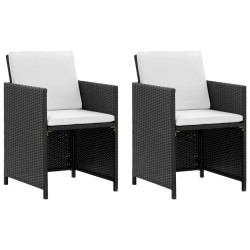 vidaXL Set comedor de jardín 5 piezas y cojines ratán sintético negro