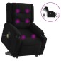 vidaXL Sillón de masaje eléctrico reclinable elevable tela negro vidaXL Sillón de masaje eléctrico reclinable elevable tela negro