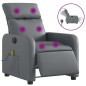 vidaXL Sillón de masaje reclinable eléctrico cuero sintético gris vidaXL Sillón de masaje reclinable eléctrico cuero sintético gris