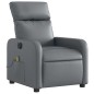 vidaXL Sillón de masaje reclinable eléctrico cuero sintético gris vidaXL Sillón de masaje reclinable eléctrico cuero sintético gris