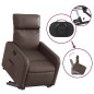vidaXL Sillón reclinable elevable cuero sintético marrón vidaXL Sillón reclinable elevable cuero sintético marrón
