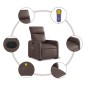 vidaXL Sillón reclinable de masaje de pie de cuero sintético marrón vidaXL Sillón reclinable de masaje de pie de cuero sintético marrón