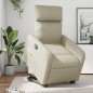 vidaXL Sillón reclinable elevable eléctrico de cuero sintético crema vidaXL Sillón reclinable elevable eléctrico de cuero sintético crema