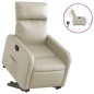 vidaXL Sillón reclinable elevable eléctrico de cuero sintético crema vidaXL Sillón reclinable elevable eléctrico de cuero sintético crema