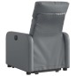 vidaXL Sillón reclinable elevable eléctrico de cuero sintético gris vidaXL Sillón reclinable elevable eléctrico de cuero sintético gris