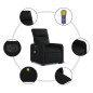 vidaXL Sillón de masaje elevable eléctrico cuero sintético negro vidaXL Sillón de masaje elevable eléctrico cuero sintético negro