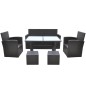 vidaXL Set comedor de jardín 6 piezas y cojines ratán sintético marrón vidaXL Set comedor de jardín 6 piezas y cojines ratán sintético marrón