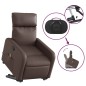 vidaXL Sillón de masaje elevable eléctrico cuero sintético marrón vidaXL Sillón de masaje elevable eléctrico cuero sintético marrón