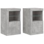vidaXL Mesita de noche luces LED 2 uds madera ingeniería gris hormigón vidaXL Mesita de noche luces LED 2 uds madera ingeniería gris hormigón
