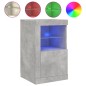vidaXL Mesita de noche luces LED 2 uds madera ingeniería gris hormigón vidaXL Mesita de noche luces LED 2 uds madera ingeniería gris hormigón