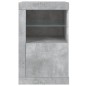 vidaXL Mesita de noche luces LED 2 uds madera ingeniería gris hormigón vidaXL Mesita de noche luces LED 2 uds madera ingeniería gris hormigón