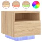 vidaXL Mesitas de noche con luces LED 2 uds roble Sonoma 40x39x37 cm vidaXL Mesitas de noche con luces LED 2 uds roble Sonoma 40x39x37 cm