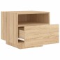 vidaXL Mesitas de noche con luces LED 2 uds roble Sonoma 40x39x37 cm vidaXL Mesitas de noche con luces LED 2 uds roble Sonoma 40x39x37 cm