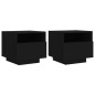 vidaXL Mesitas de noche con luces LED 2 unidades negro 40x39x37 cm