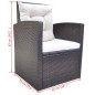 vidaXL Set comedor de jardín 6 piezas y cojines ratán sintético marrón vidaXL Set comedor de jardín 6 piezas y cojines ratán sintético marrón