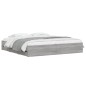 vidaXL Cama con cajones madera ingeniería gris Sonoma 200x200 cm vidaXL Cama con cajones madera ingeniería gris Sonoma 200x200 cm
