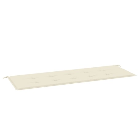 vidaXL Cojín de banco de jardín tela Oxford blanco crema 150x50x3 cm