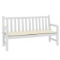 vidaXL Cojín de banco de jardín tela Oxford blanco crema 150x50x3 cm vidaXL Cojín de banco de jardín tela Oxford blanco crema 150x50x3 cm