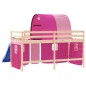 vidaXL Cama alta para niños con túnel madera pino rosa 90x200 cm